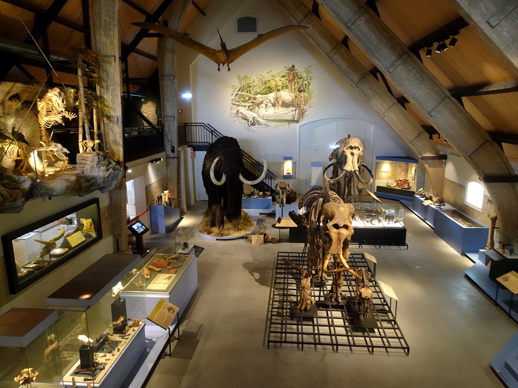 Interior of the main room of the main building of the HistoryLand museum, viewed from the upper floor