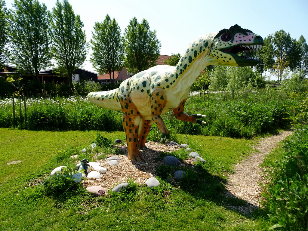 Dinosaur statue at the Dinopark area at the HistoryLand museum