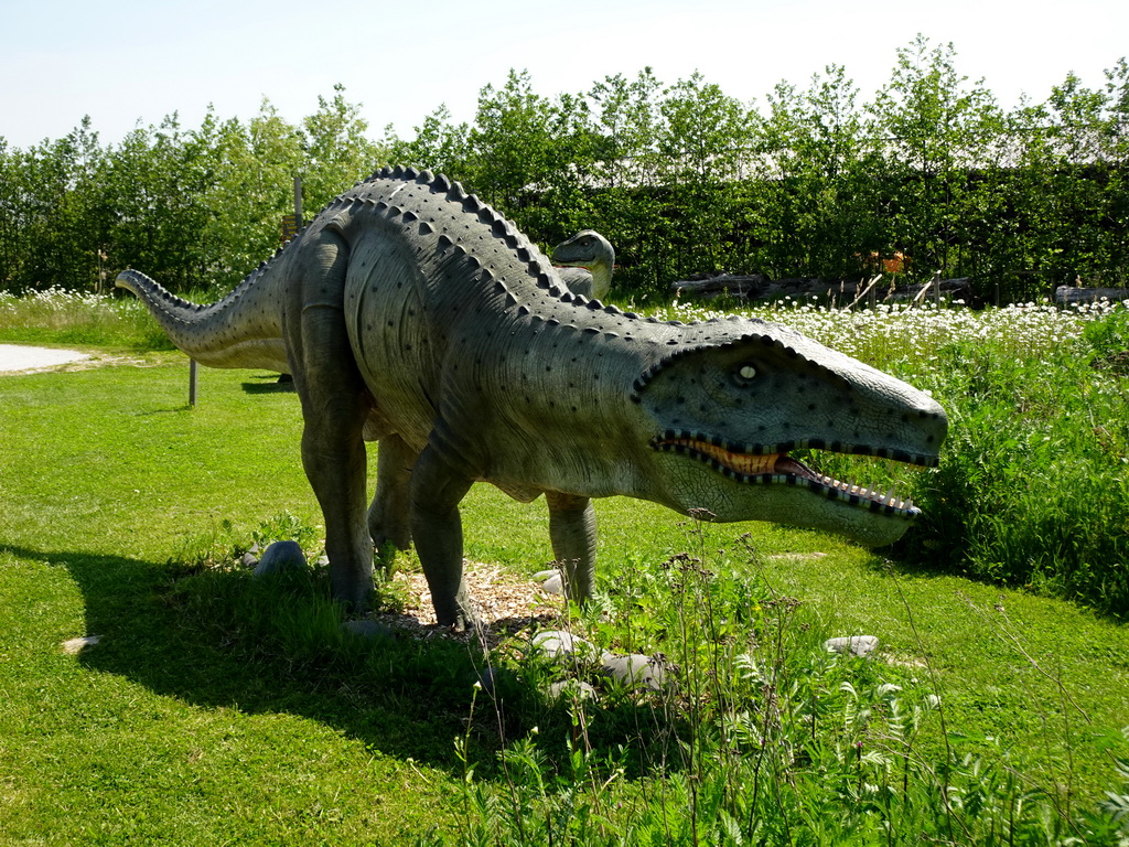 Dinosaur statue at the Dinopark area at the HistoryLand museum