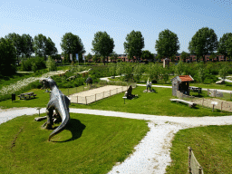 The Dinopark area at the HistoryLand museum, viewed from the middle floor of the Spiegelzee building