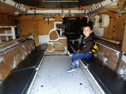 Max in a Jeep at the Oorlogsveld area at the HistoryLand museum