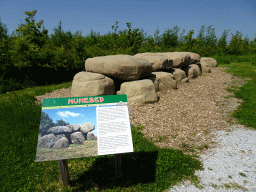 Replica of a hunebed at the HistoryLand museum, with explanation