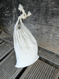 Bag of sand with gold at the Gold Diggers Village at the HistoryLand museum