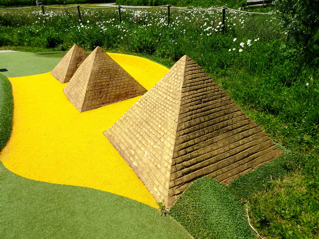 Pyramids at the miniature golf course at the HistoryLand museum