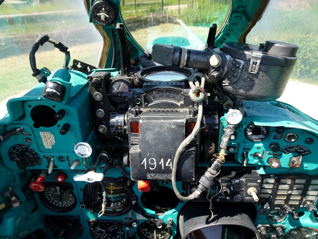 Cockpit of the MIG-21M airplane at the HistoryLand museum