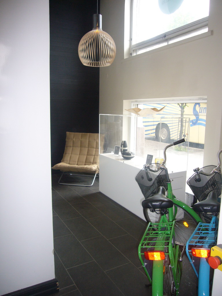 Bicycles in the lobby of the Helka Hotel