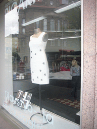 Dress in the shopping window of the Boutique Bigarre shop at the Arkadiankatu street