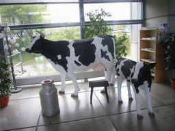 Cow statues in the lobby of the headquarters of the Valio company