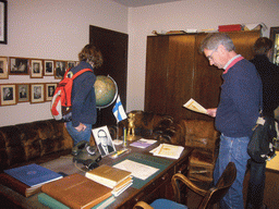 Miaomiao`s colleagues at the desk of Artturi Ilmari Virtanen at the headquarters of the Valio company