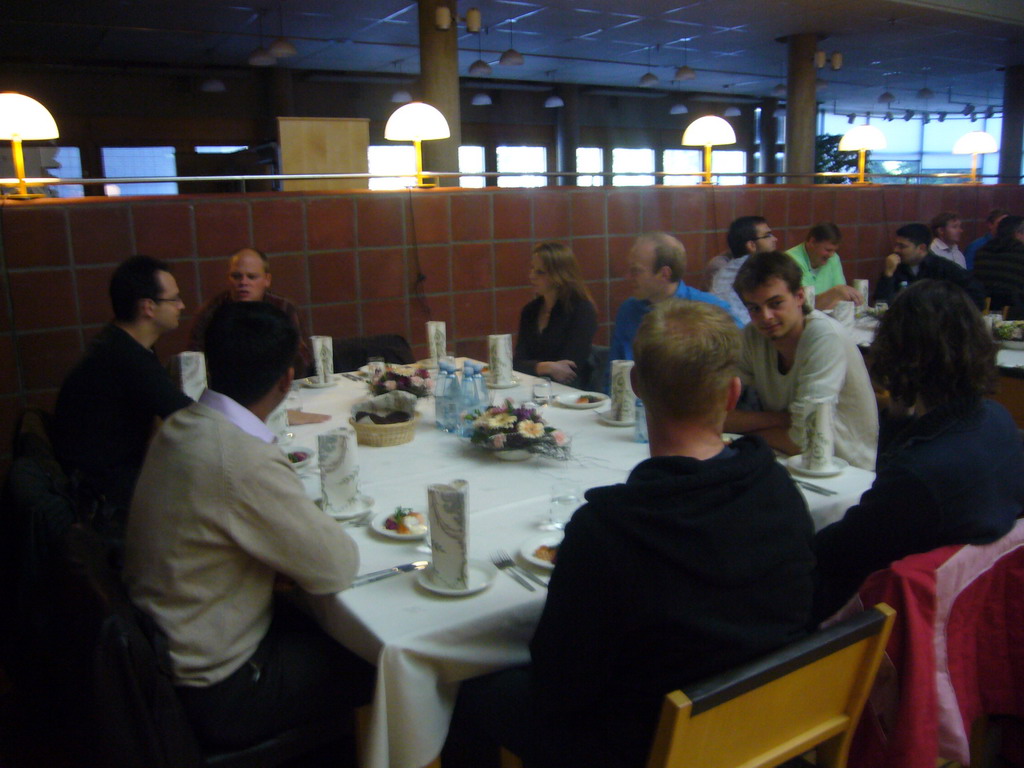 Miaomiao`s colleagues at a restaurant in the city center