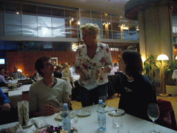 Miaomiao`s colleagues at a restaurant in the city center