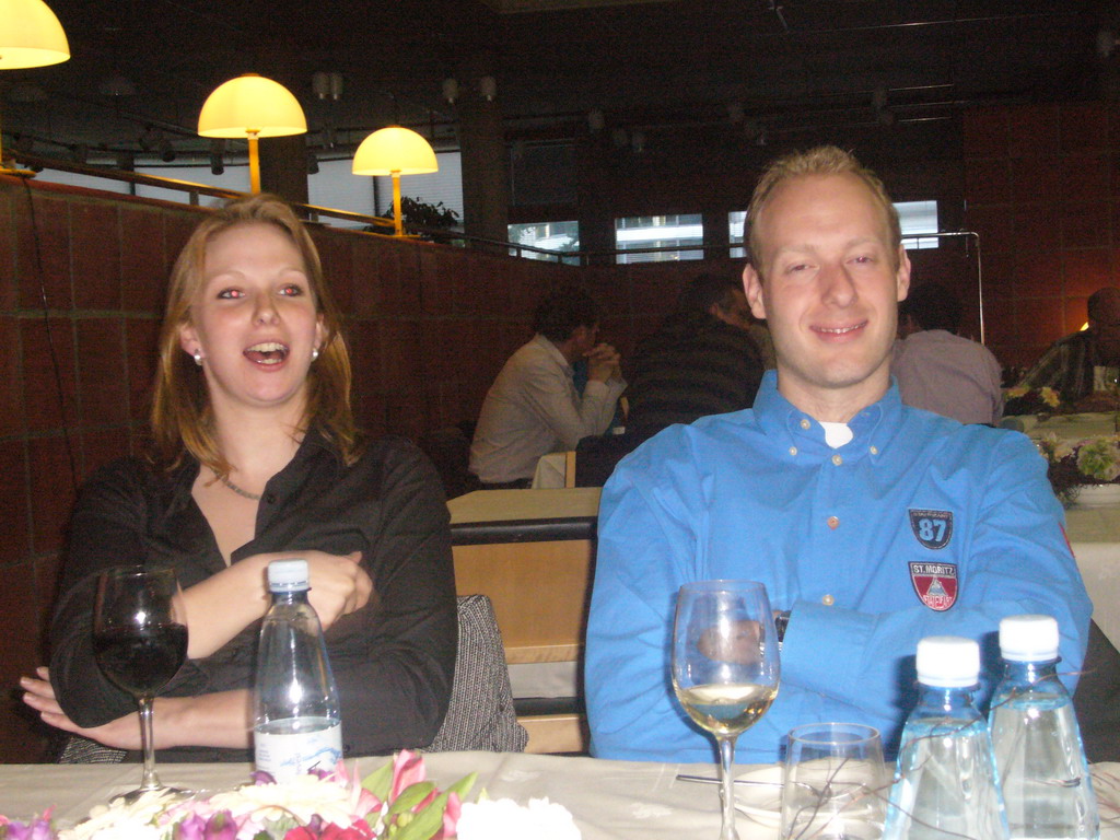 Miaomiao`s colleagues at a restaurant in the city center