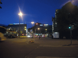 Crossing of the Kaivokatu street and the Keskuskatu street, by night