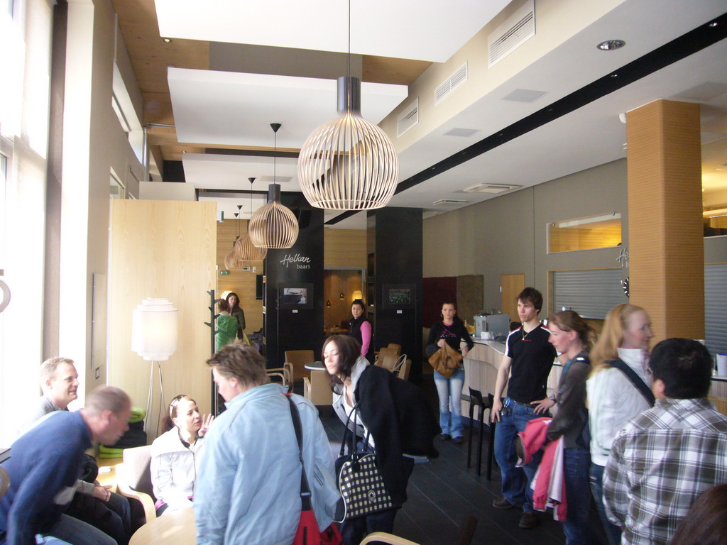 Miaomiao`s colleagues in the lobby of the Helka Hotel