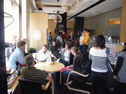 Miaomiao`s colleagues in the lobby of the Helka Hotel