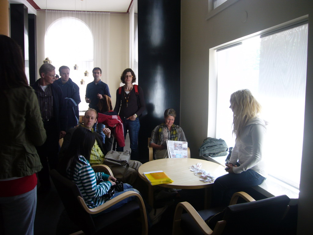 Miaomiao`s colleagues in the lobby of the Helka Hotel