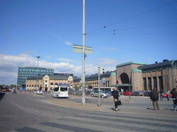 Front of the Helsinki Central Railway Station at the Kaivokatu street