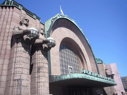 Front of the Helsinki Central Railway Station at the Kaivokatu street