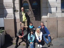 Miaomiao and her colleagues in front of a building at Market Square