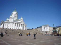 The Helsinki Cathedral and Senate Square with the Statue of Tsar Alexander II