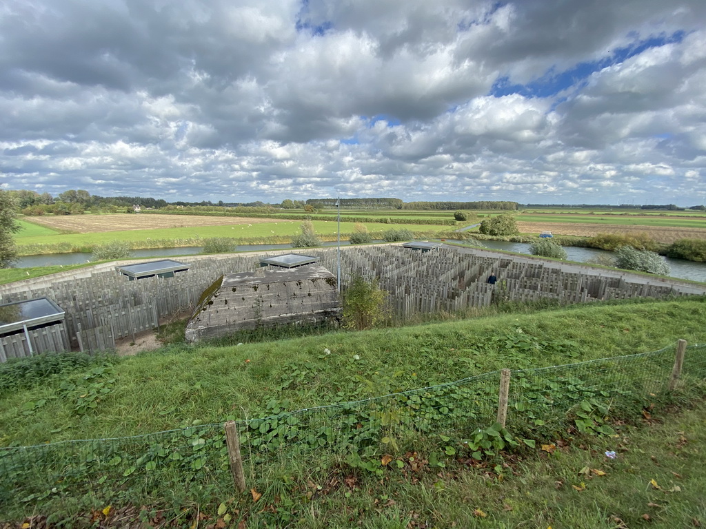 The Salmon Maze and the Elements Maze at the GeoFort, viewed from the hill