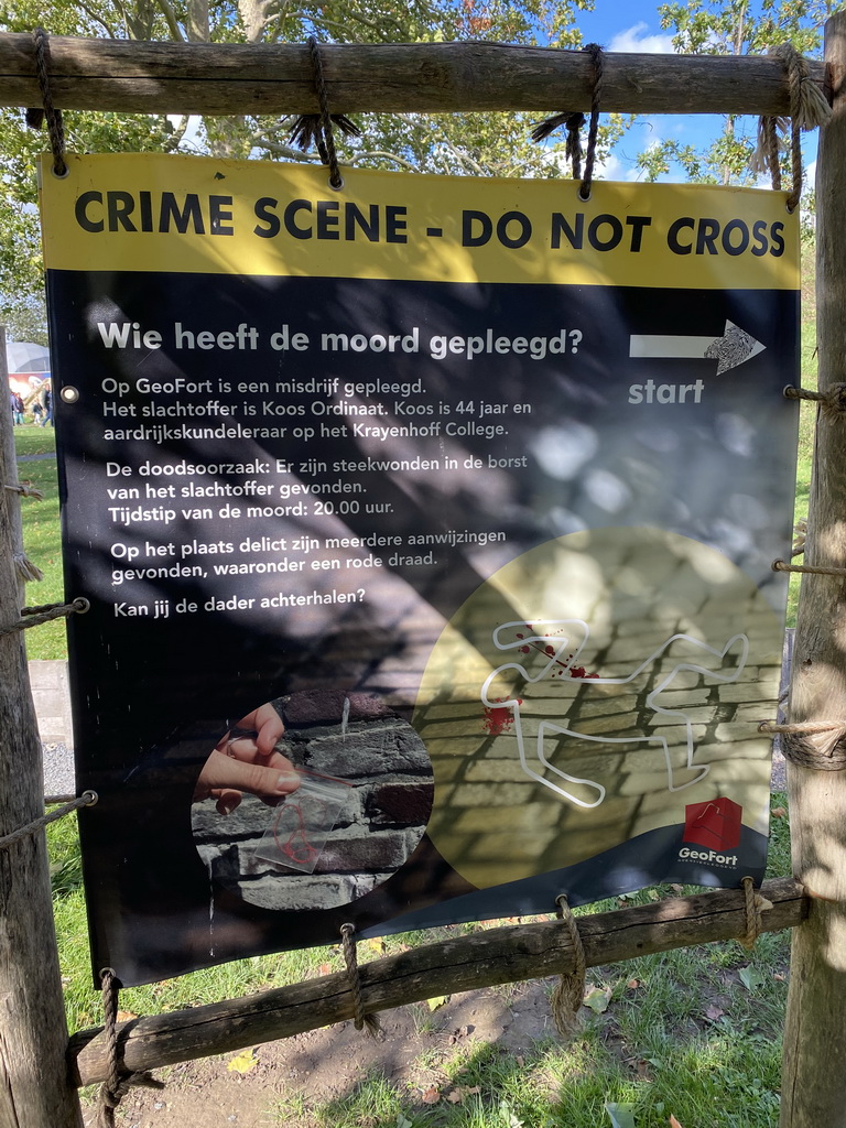 Poster at the Murder Quest at the GeoFort