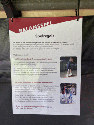 Information on the balance games at the Krayenhoff Tent at the GeoFort