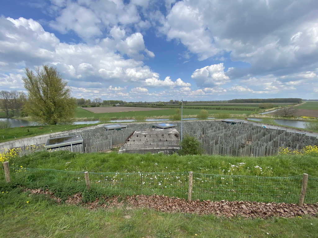 The Salmon Maze and the Elements Maze at the GeoFort, viewed from the hill