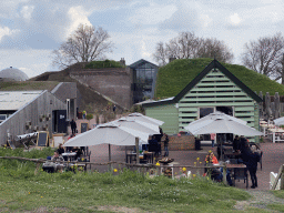 The GeoFort Wereld pancake restaurant, the Entrance Building and the northwest side of the Kazerne building of the GeoFort