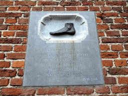 Plaque for the theologian Gisbertus Voetius at the west side of the Grote Kerk church
