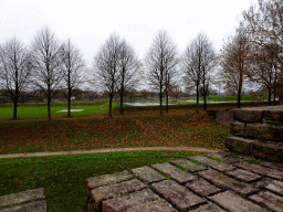 The moat on the west side of the city center, viewed from the second floor of the northwest part of the ruins of the Kasteel Heusden castle