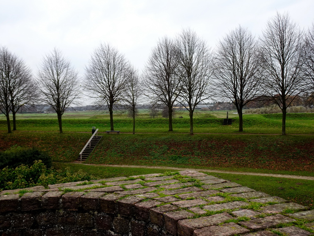 The moat on the west side of the city center, viewed from the second floor of the northwest part of the ruins of the Kasteel Heusden castle