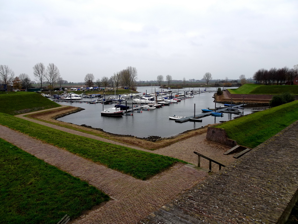 The Jachthaven harbour, viewed from the top of the Wijkse Poort gate