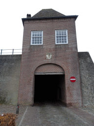 The back side of the Wijkse Poort gate at the Tramhaven street