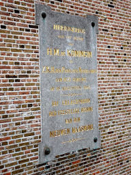 Plaque for the opening of the Nieuwe Maasmond in 1904, at the back side of the Visbank building