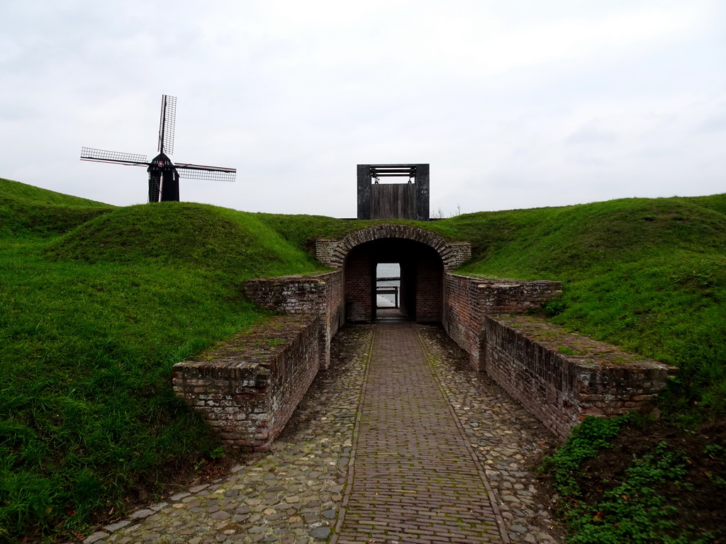Tunnel at the back side of the Veerpoort gate and Windmill nr. II
