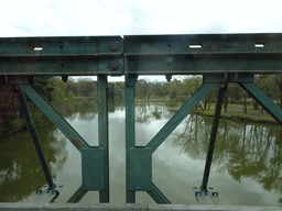 Bridge over a river at the Safaripark Beekse Bergen, viewed from the car during the Autosafari