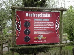 Information on the Birds of Prey Safari at the Safaripark Beekse Bergen