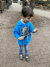 Max with roasted marshmallows at the Afrikadorp village at the Safaripark Beekse Bergen