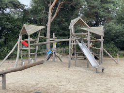 Max and his friend at the playground of the Afrikadorp village at the Safaripark Beekse Bergen