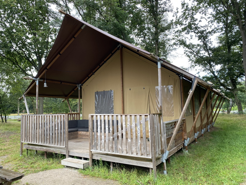 Front of our safari tent at the Safari Resort at the Safaripark Beekse Bergen