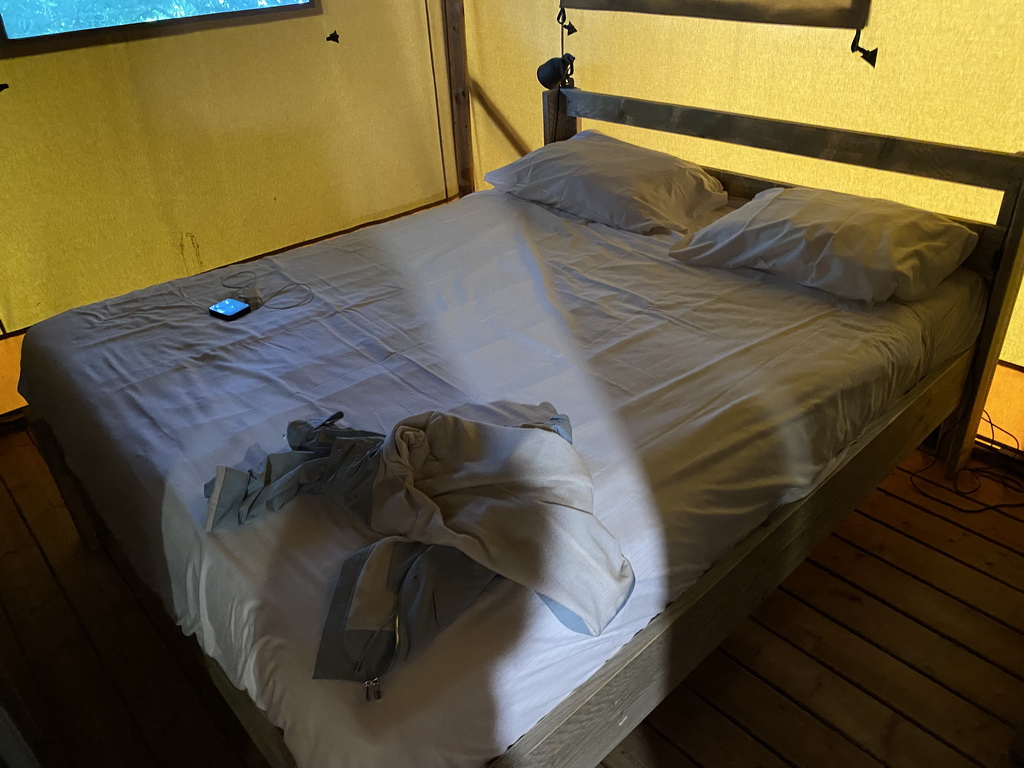 Bedroom of our safari tent at the Safari Resort at the Safaripark Beekse Bergen