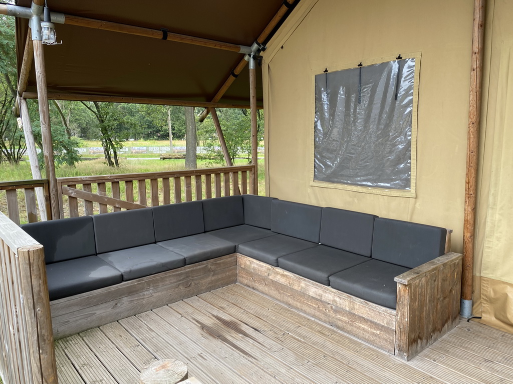 Terrace of our safari tent at the Safari Resort at the Safaripark Beekse Bergen