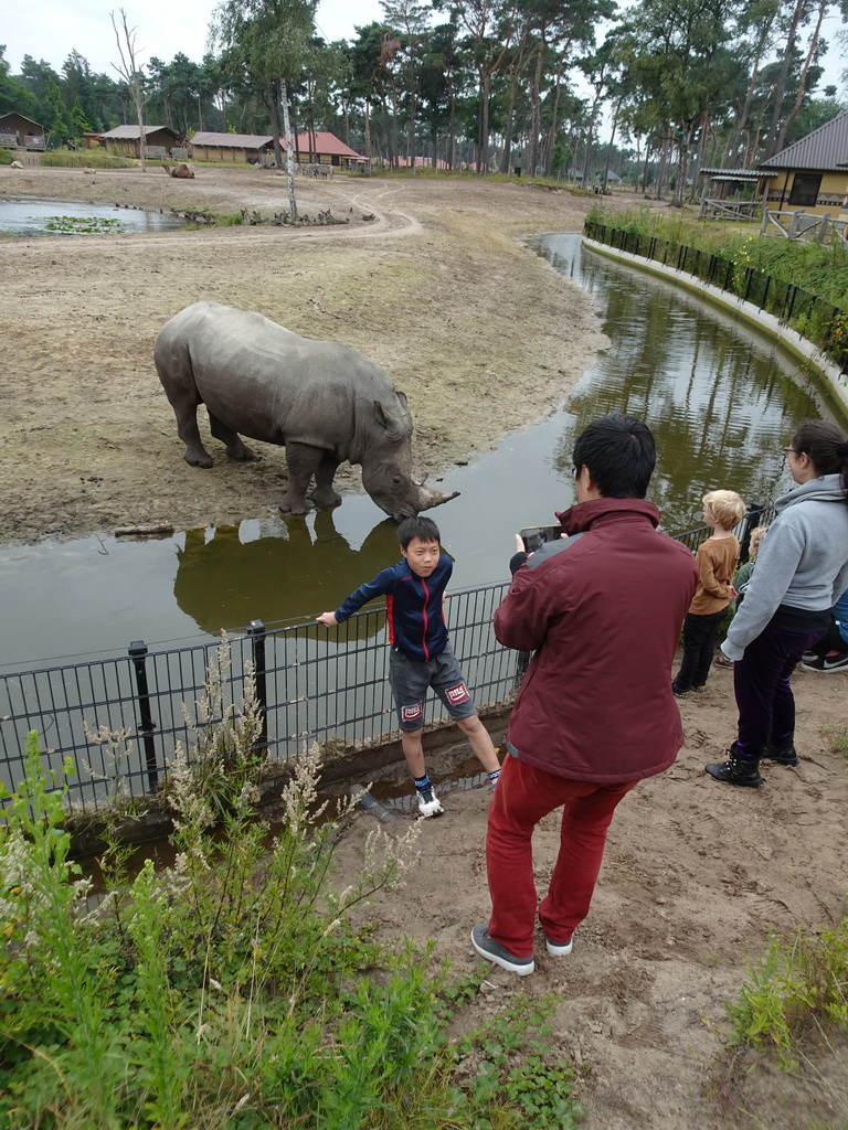 Our friends with a Square-lipped Rhinoceros Dromedary and Grévy`s Zebras at the Serengeti area at the Safari Resort at the Safaripark Beekse Bergen