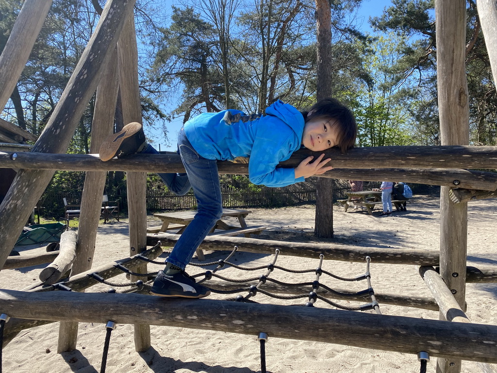 Max at the playground of the Afrikadorp village at the Safaripark Beekse Bergen