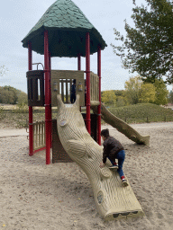 Max at the playground near the Hamadryas Baboons at the Safaripark Beekse Bergen