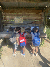 Max`s friends with a radio and computer at the Coltan Mine at the Safaripark Beekse Bergen