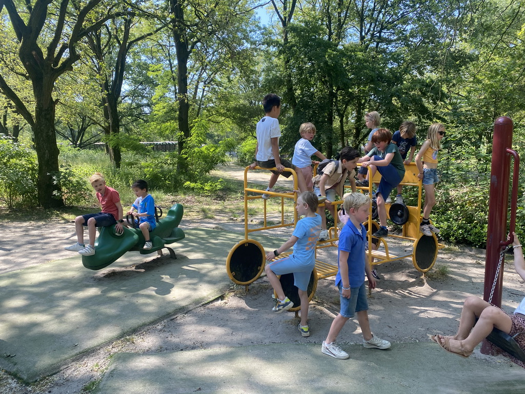 Max and his friends at the playground near the Classroom buildings at the Safaripark Beekse Bergen