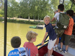 Max and his friends at the safari boat at the Safaripark Beekse Bergen, during the Boatsafari