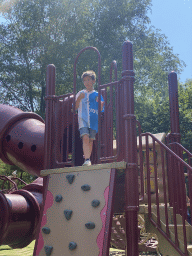 Max at the playground at the Safariplein square at the Safaripark Beekse Bergen